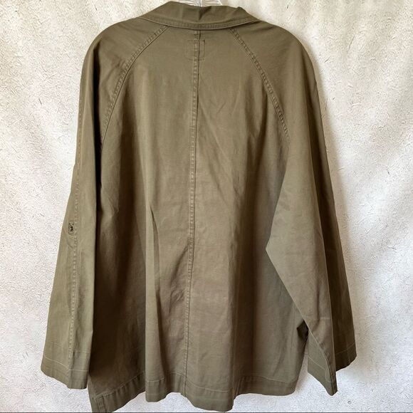 Kensie Jeans Army Green Double Breasted Utility Jacket - Picture 8 of 9